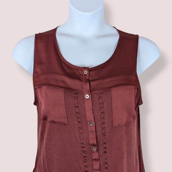 Ann Taylor Sleeveless Buttoned Top - Picture 3 of 6